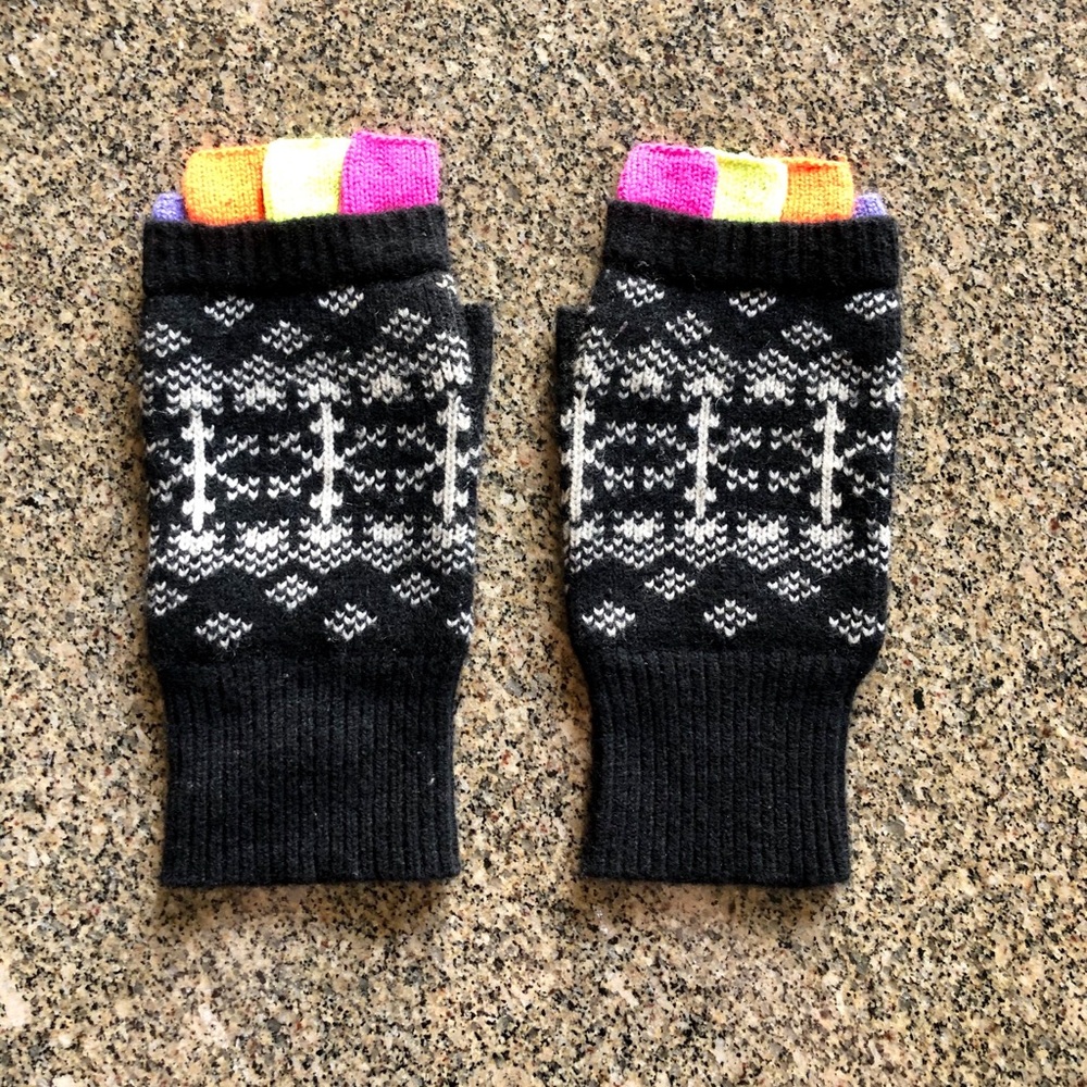 Autumn Cashmere Multi Color Fingerless Gloves